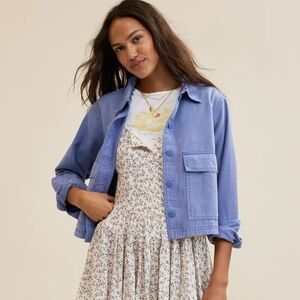 Aerie Cropped Chore Jacket - Ice Blue - Small